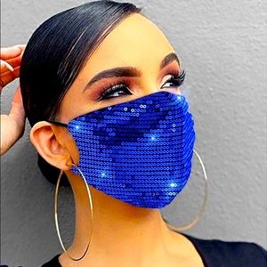 Blue Bling Face Mask 🌟2/$20🌟